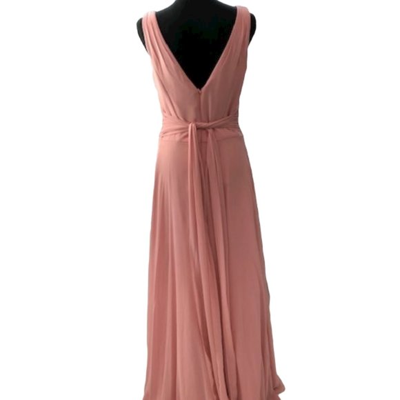 David's Bridal Light Pink Floor Length Gown, Size 6 - Picture 2 of 5